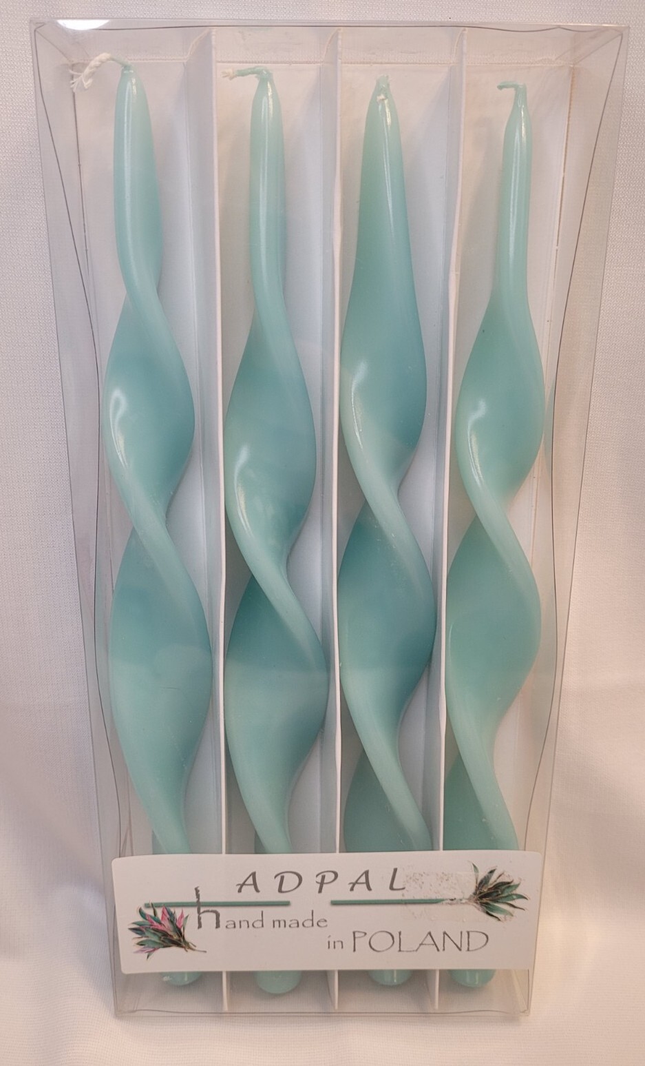 Elegant Lacquer Twisted Blue ADPAL Candles~Handmade in Poland~Easter/Bridal/Baby Elegant Lacquer Twisted Blue ADPAL Candles~Handmade in Poland~Easter/Bridal/Baby
