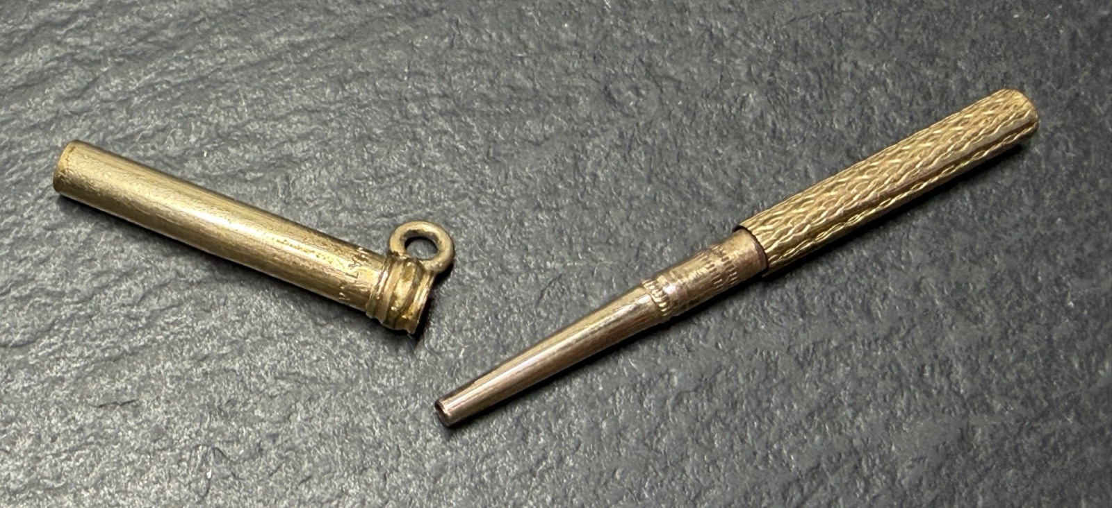 PATENTED APRIL 7 1885 MECHANICAL PENCIL T BAR FOB FOR WATCH CHAIN P350