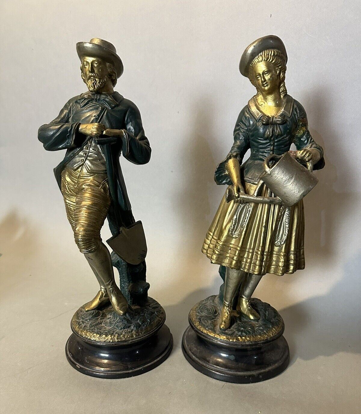 Pair Antique Continental Earthenware 13.5\