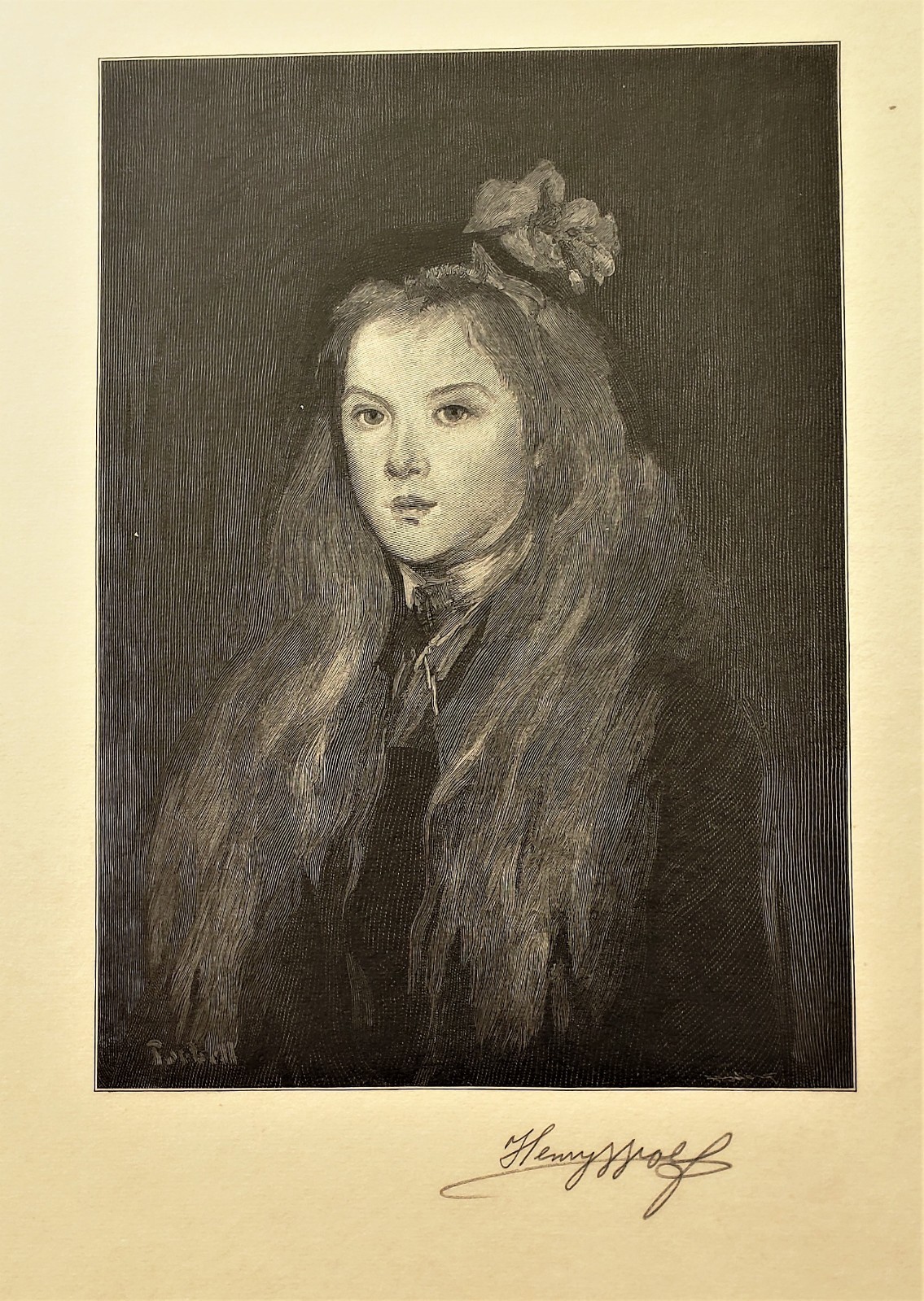 HENRY WOLF Original Pencil SIGNED Wood Engraving on Tissue Edmund C Tarbell 1908