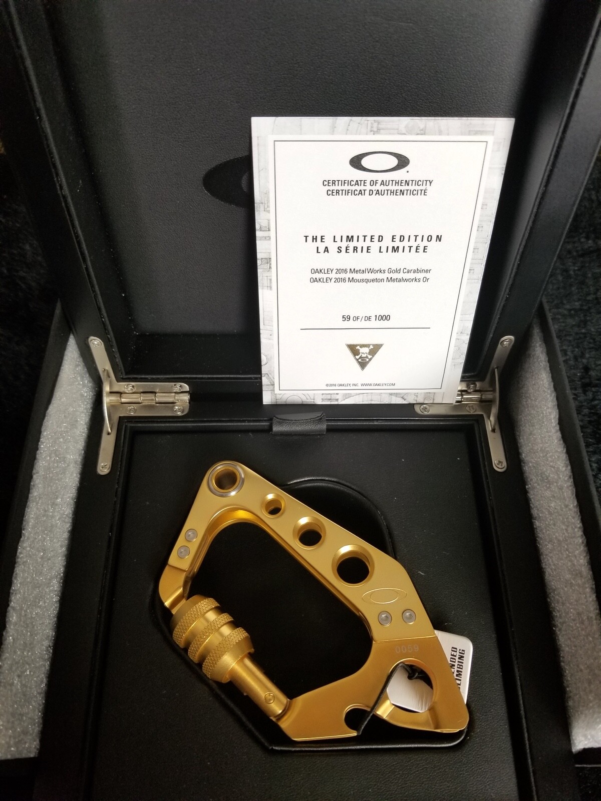 OAKLEY - Gold Carabiner Limited Metal Works #59 / 1000 2016 Holiday Edition Rare