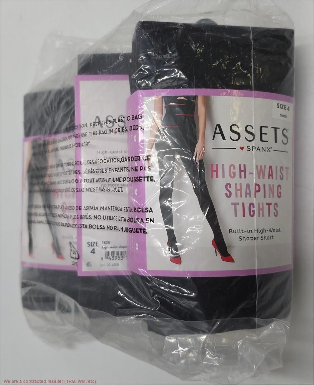 LOT OF 3 ASSETS by SPANX Women\'s High-Waist Shaping Tights Size 4 Black -182B