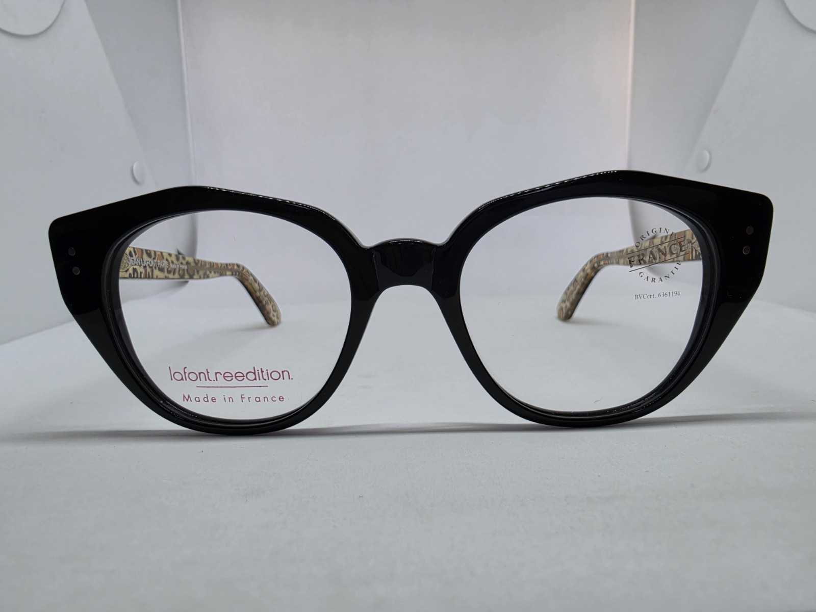 JEAN LAFONT PARIS NIGHTCLUB 100 BLACK/LEOPARD EYEGLASSES NEW AUTHENTIC FRANCE