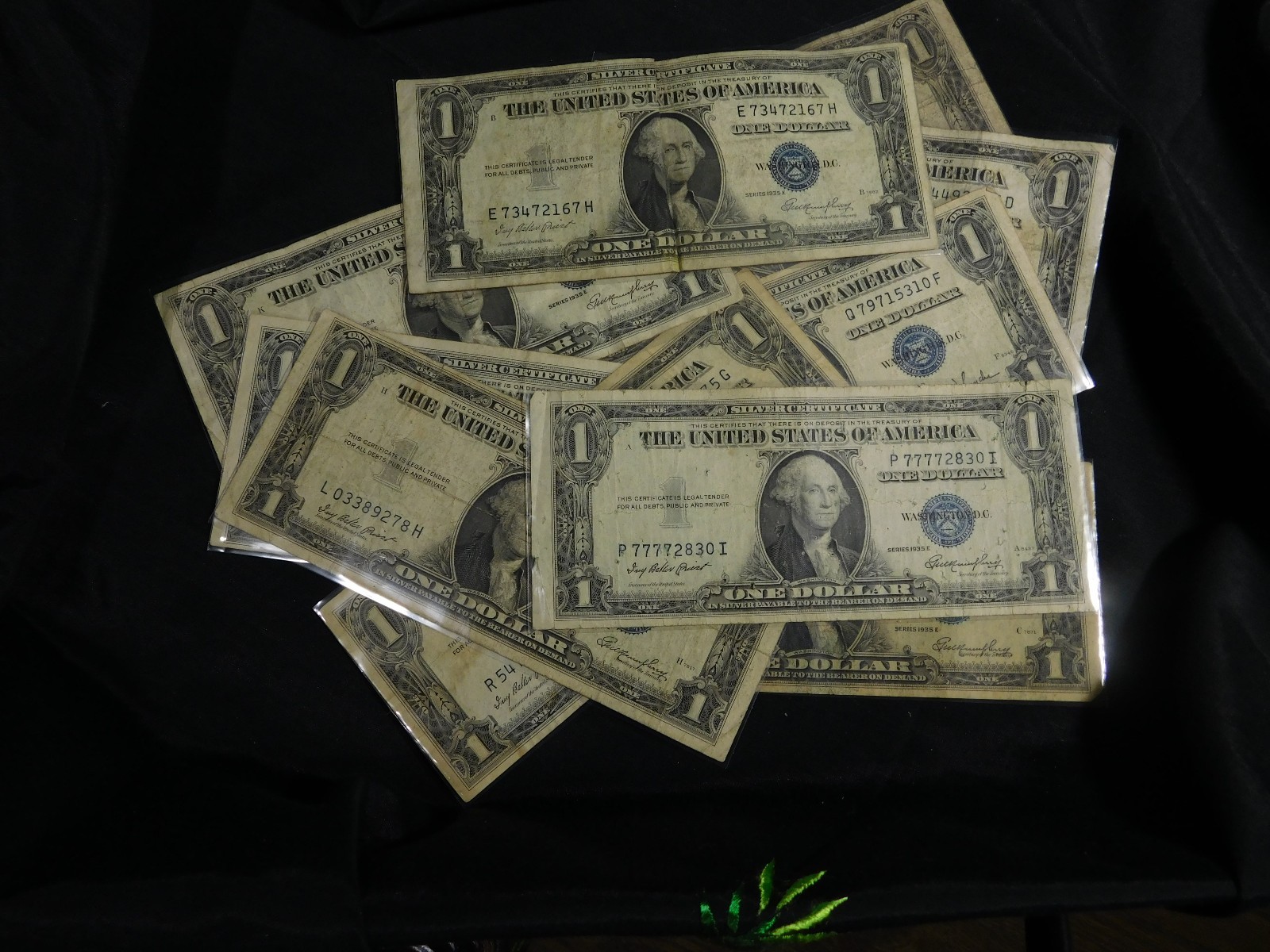 $1 Silver Certificates - Circulated 1935 and 1957 mix