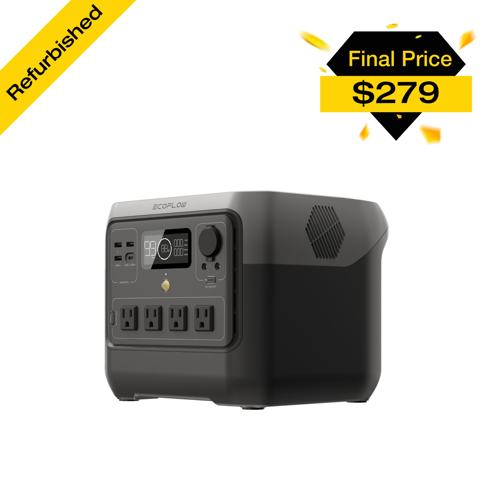 EcoFlow RIVER 2 Pro 768Wh Portable Power Station LFP Certified Refurbished