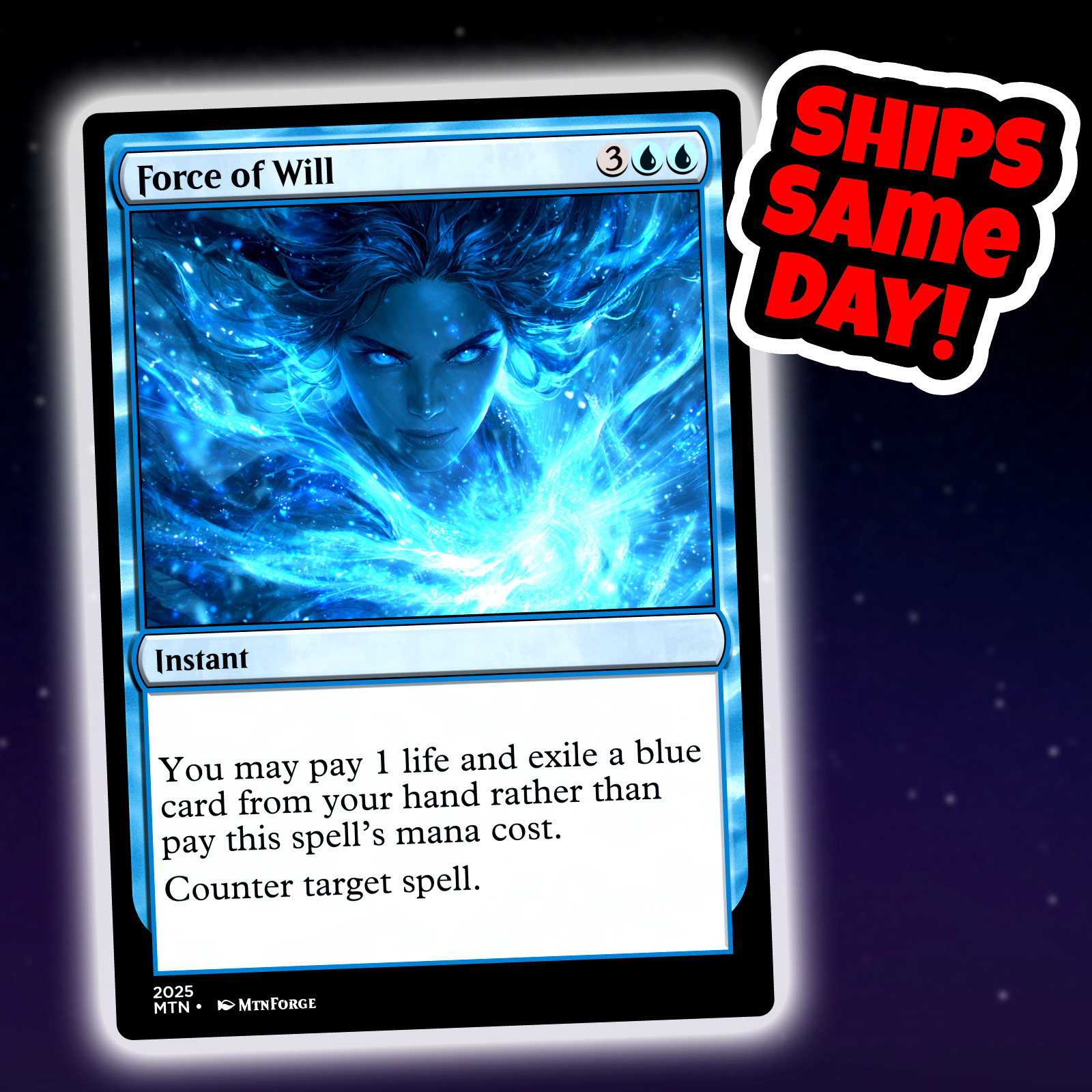 Force Of Will - Custom Art Magic: The Gathering Playtest Card - Commander EDH