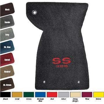 1965-68 Impala Black Floor Mat Set With Gold Embroidered 