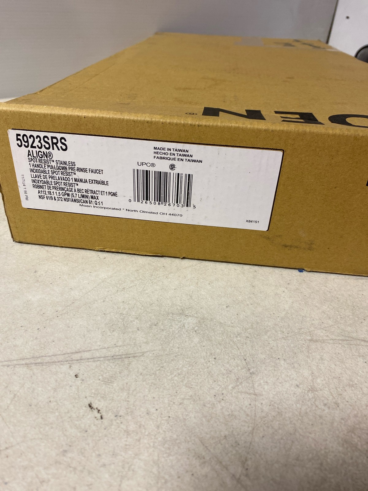 Moen 5923SRS Align Pre-Rinse Pull Down Kitchen Faucet, Spot Resist Stainless