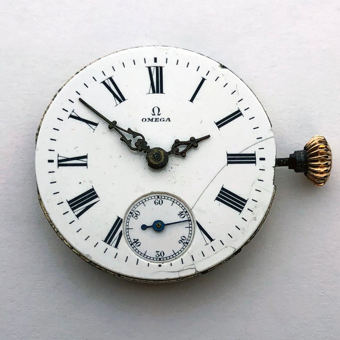Rare For Part ANTIQUE Pocket Watch OMEGA Swiss Movement Repair 26 mm 