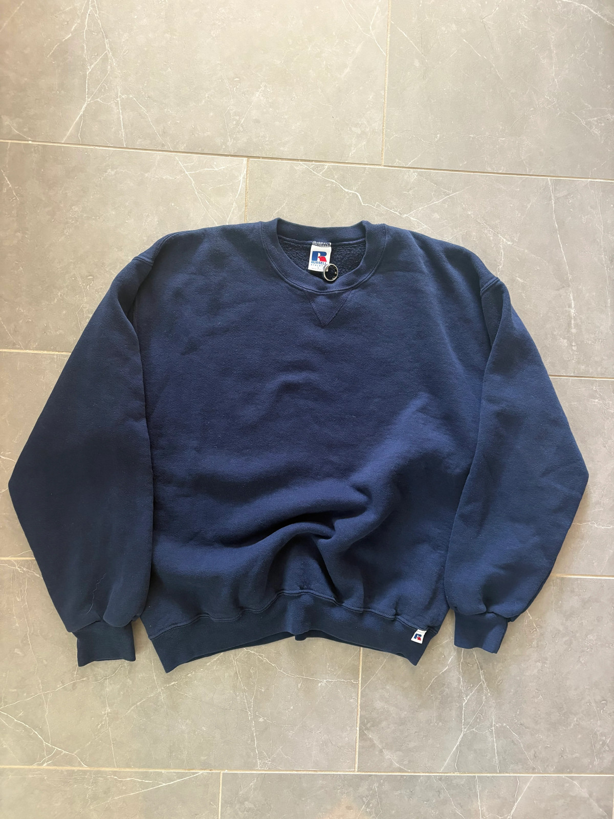 Vintage Y2K Sweatshirt Russell L Navy Crewneck Vintage Y2K Sweatshirt Russell L Navy Crewneck