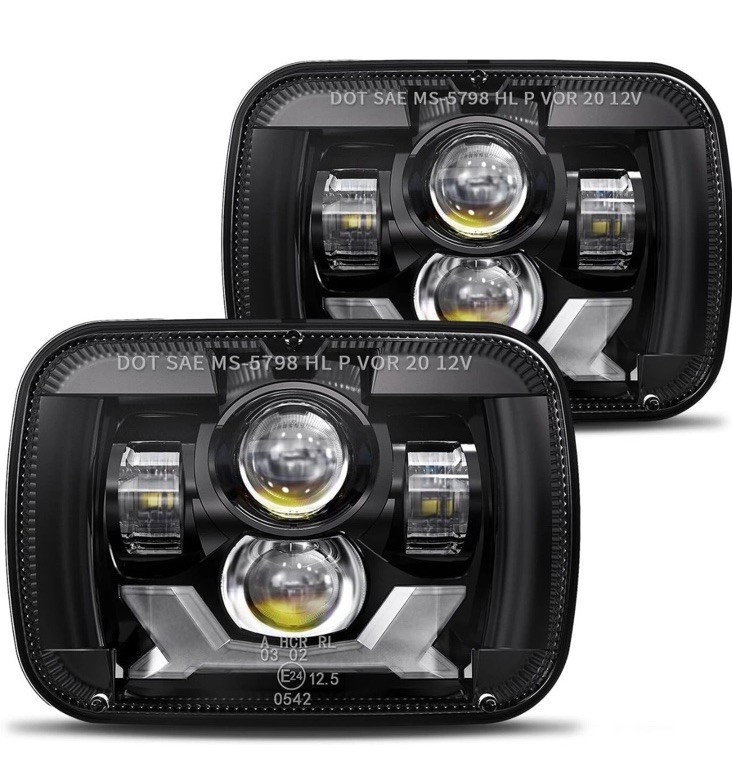 HWSTAR 6000K 180W 1000% Bright H6054 5x7 7x6 Led Headlights JEEP XJ TJ YJ New