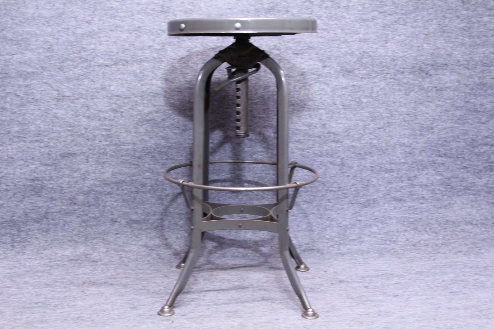 Vintage Toledo Industrial Adjustable Architect Drafting Factory Metal Stool