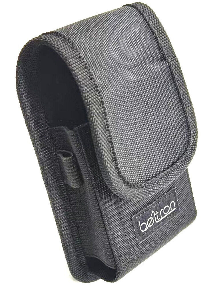BELTRON Universal Nylon Flip Phone Case with Metal Belt Clip & Secure Closure