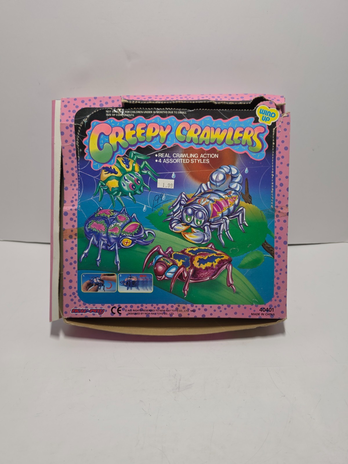 Vintage Lot of 12 Creepy Crawlers Wind-Up Insect Toys Complete Box New-Ray 1992 Vintage Lot of 12 Creepy Crawlers Wind-Up Insect Toys Complete Box New-Ray 1992