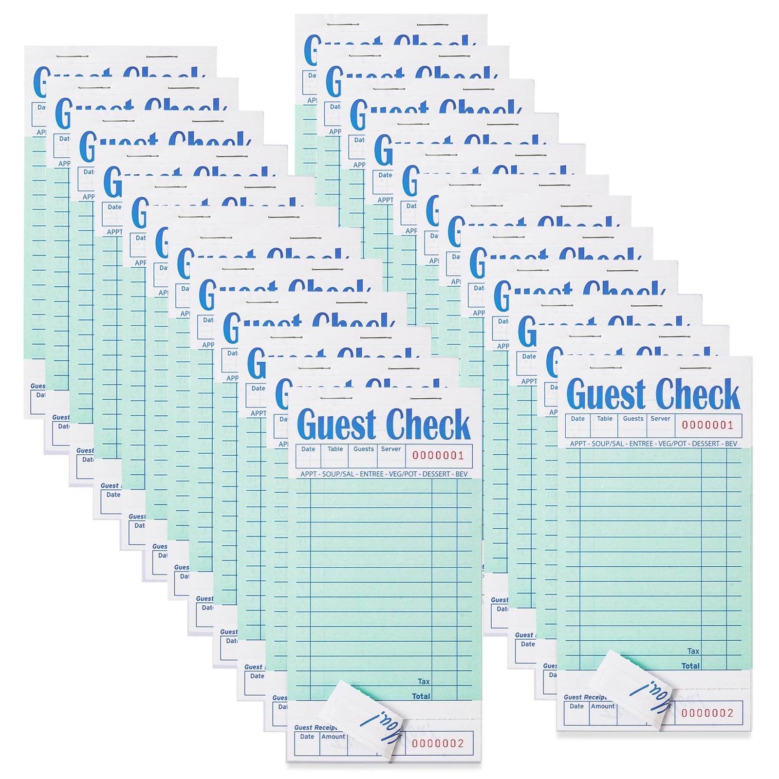 ZPARIK 24 Pack Guest Checks Books for Servers Server Note Pads, 24pcs, Green ZPARIK 24 Pack Guest Checks Books for Servers Server Note Pads, 24pcs, Green