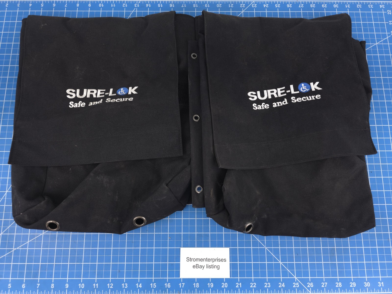 (2) FE200746 SURE-LOK HD WHEELCHAIR SECUREMENT RETRACTOR STRAP WALL STORAGE BAGS