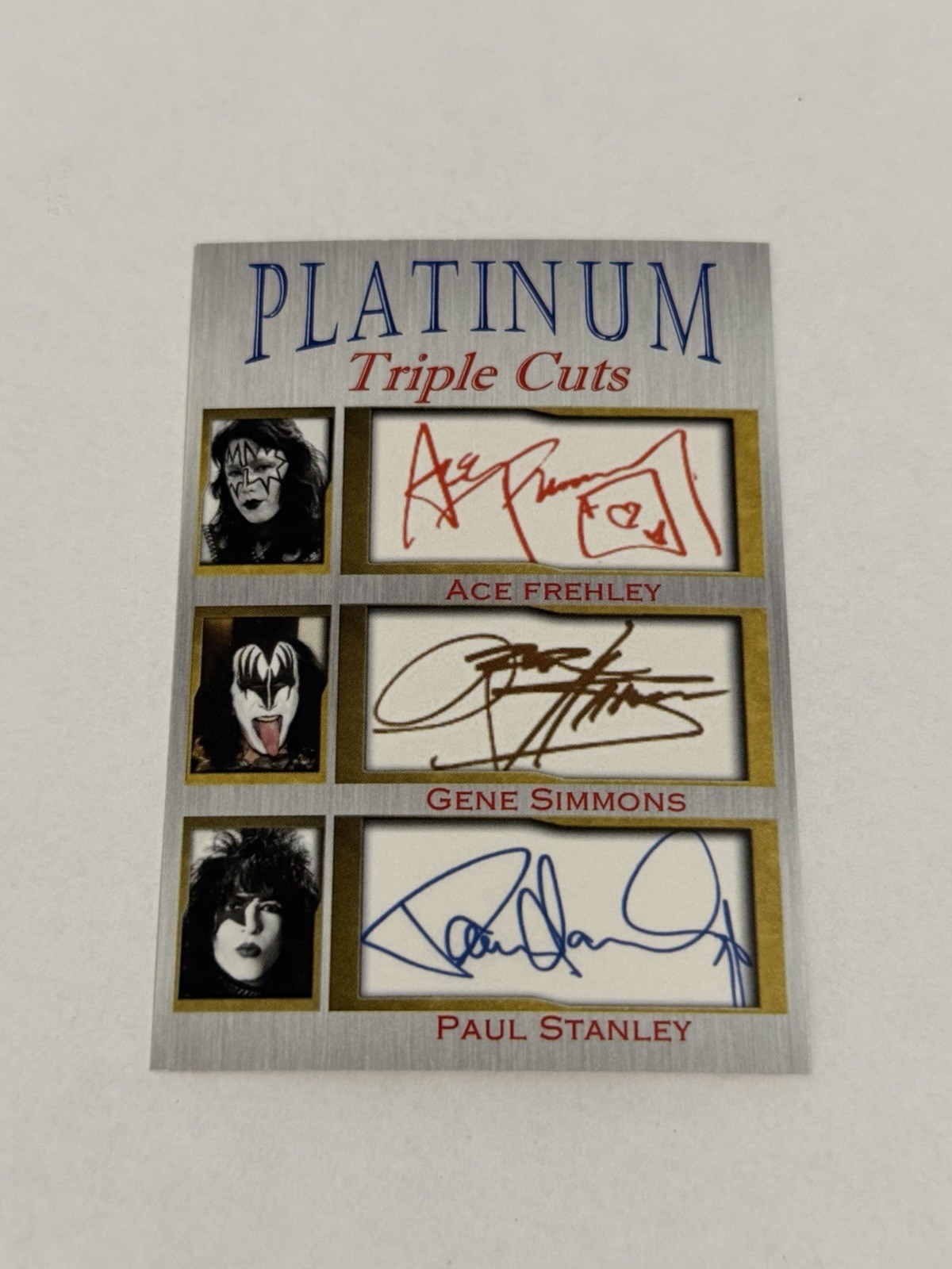 Kiss Ace Frehley Gene Simmons Paul Stanley Platinum Triple Cuts Limited to 1,000 Kiss Ace Frehley Gene Simmons Paul Stanley Platinum Triple Cuts Limited to 1,000