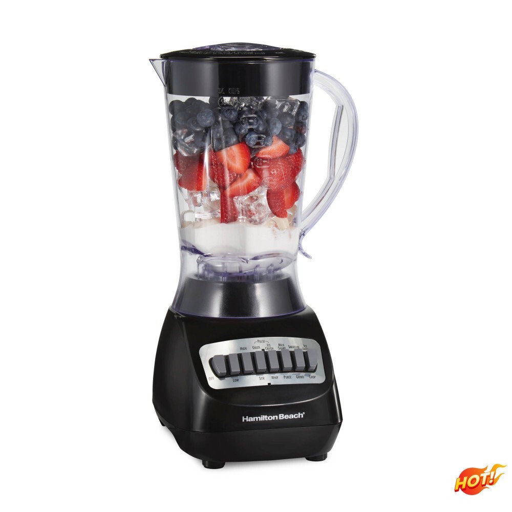 Hamilton Beach 50190J Smoothie Blender 56oz 650W 10 Speed Black Dishwasher-Safe Hamilton Beach 50190J Smoothie Blender 56oz 650W 10 Speed Black Dishwasher-Safe