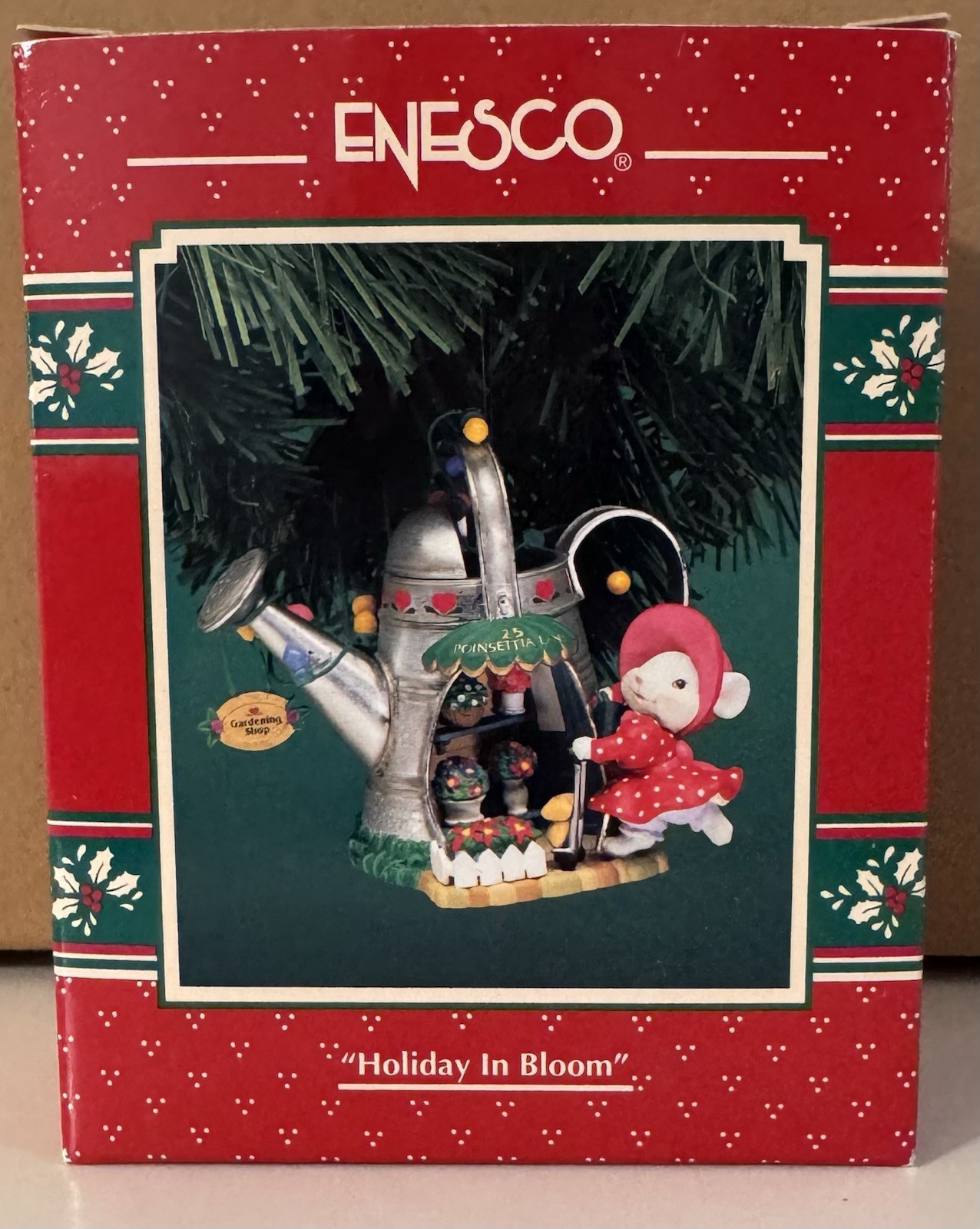 Enesco Holiday In Bloom Ornament Treasury Of Christmas 1996 Mouse Watering Can Enesco Holiday In Bloom Ornament Treasury Of Christmas 1996 Mouse Watering Can