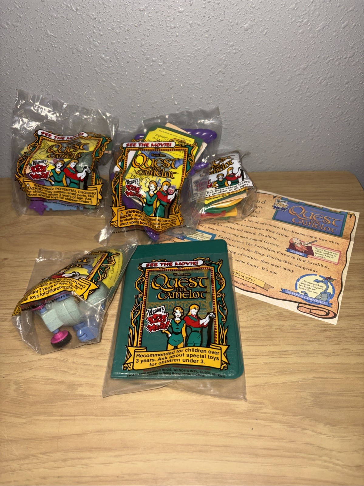 1998 Wendy’s Quest for Camelot Kids Meal Toys Set of 5 1998 Wendy’s Quest for Camelot Kids Meal Toys Set of 5
