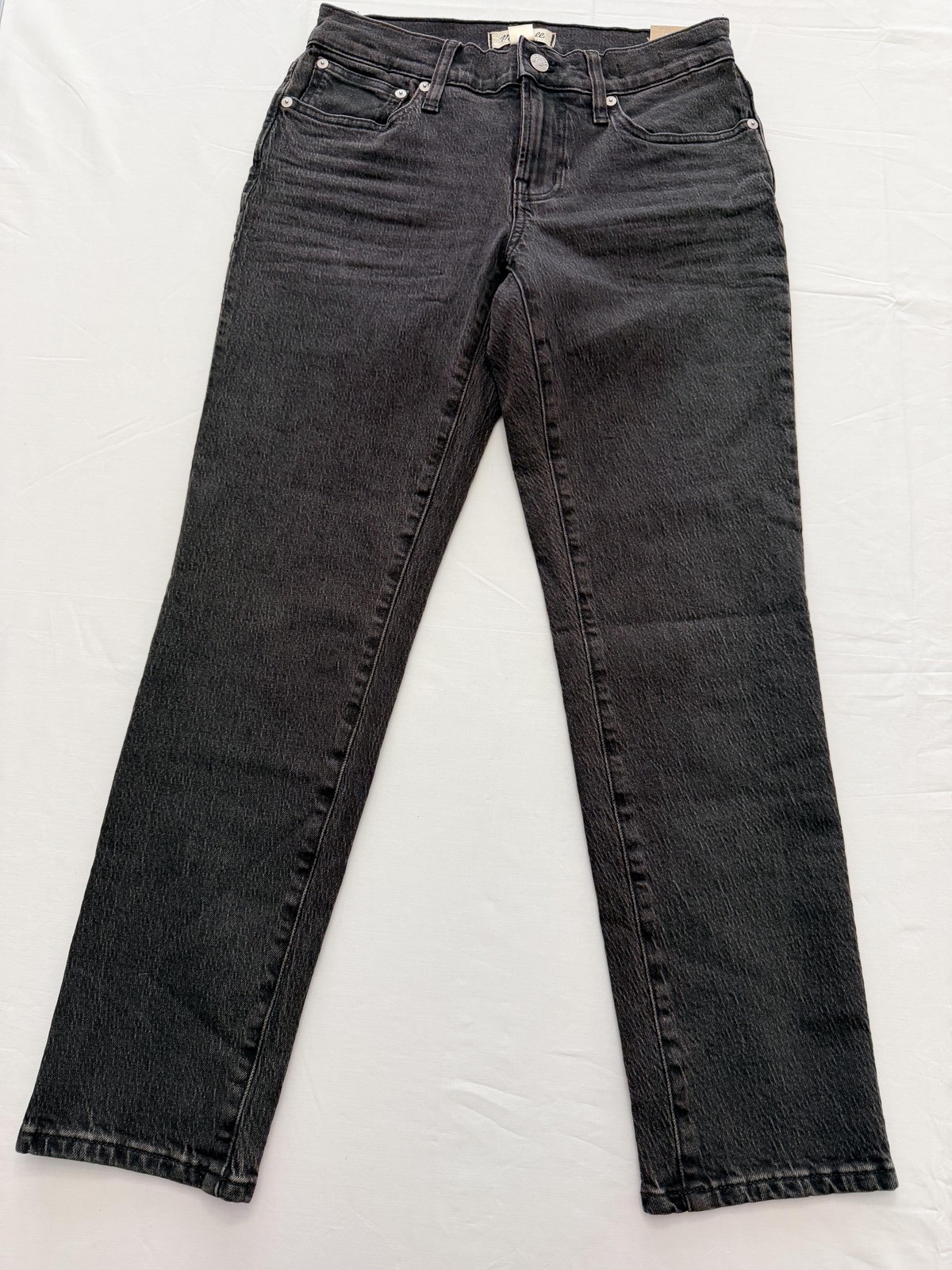 Madewell The Low-Rise Perfect Vintage Straight Jeans Womens 26 Charcoal 26x28.5