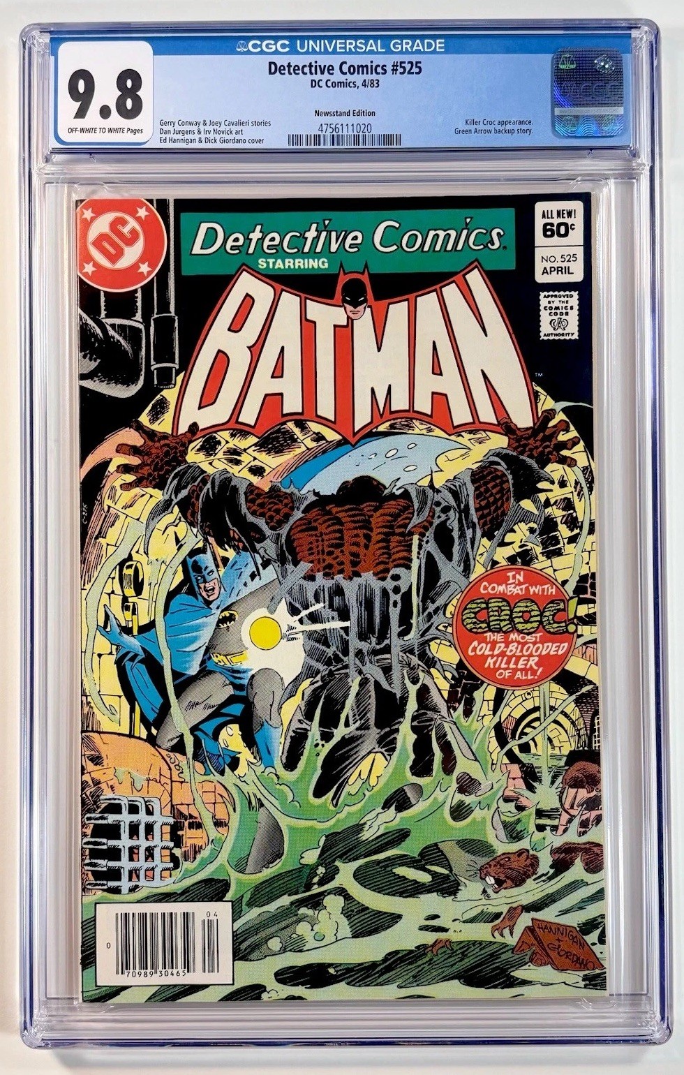 DETECTIVE COMICS: Batman #525~CGC 9.8~DC Comics 1983~NEWSSTAND~Early Killer Croc DETECTIVE COMICS: Batman #525~CGC 9.8~DC Comics 1983~NEWSSTAND~Early Killer Croc