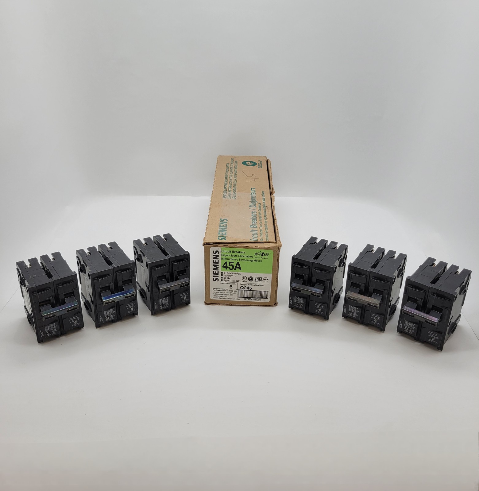 6PC Siemens Q245 Plug-In Circuit Breaker 45A 2P 1PH 120/240V 10KA QP 6PC Siemens Q245 Plug-In Circuit Breaker 45A 2P 1PH 120/240V 10KA QP