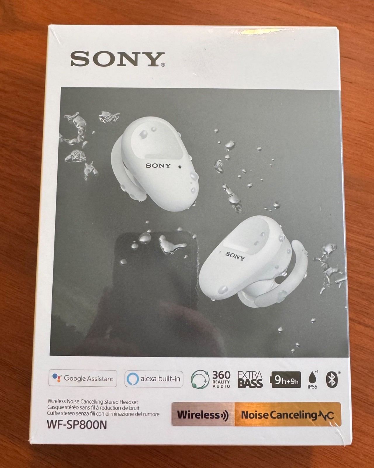 Sony WF-SP800N Truly Wireless Sports In-Ear Noise Canceling Headphones - White