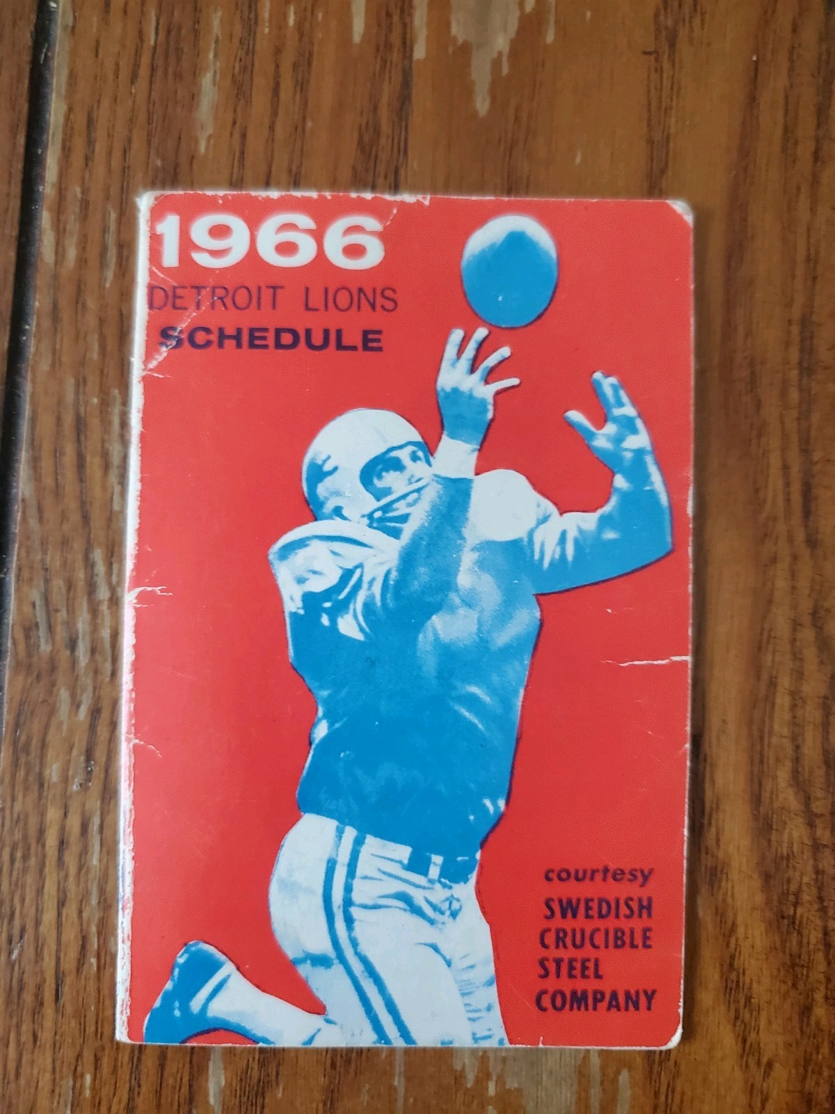 Detroit Lions *RARE* 1966 Pocket Schedule VTG NFL Football 