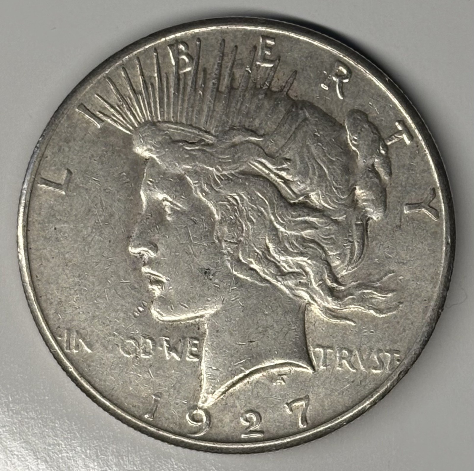 1927-S Peace Silver Dollar – Better Date Key – Choice VF / Borderline XF Details
