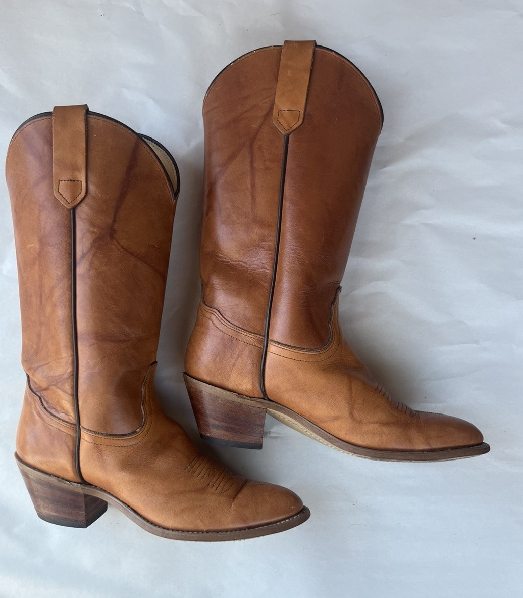 Vintage Frye American Classics Brown Cowboy Boots Western Size 7.5B Made in USA