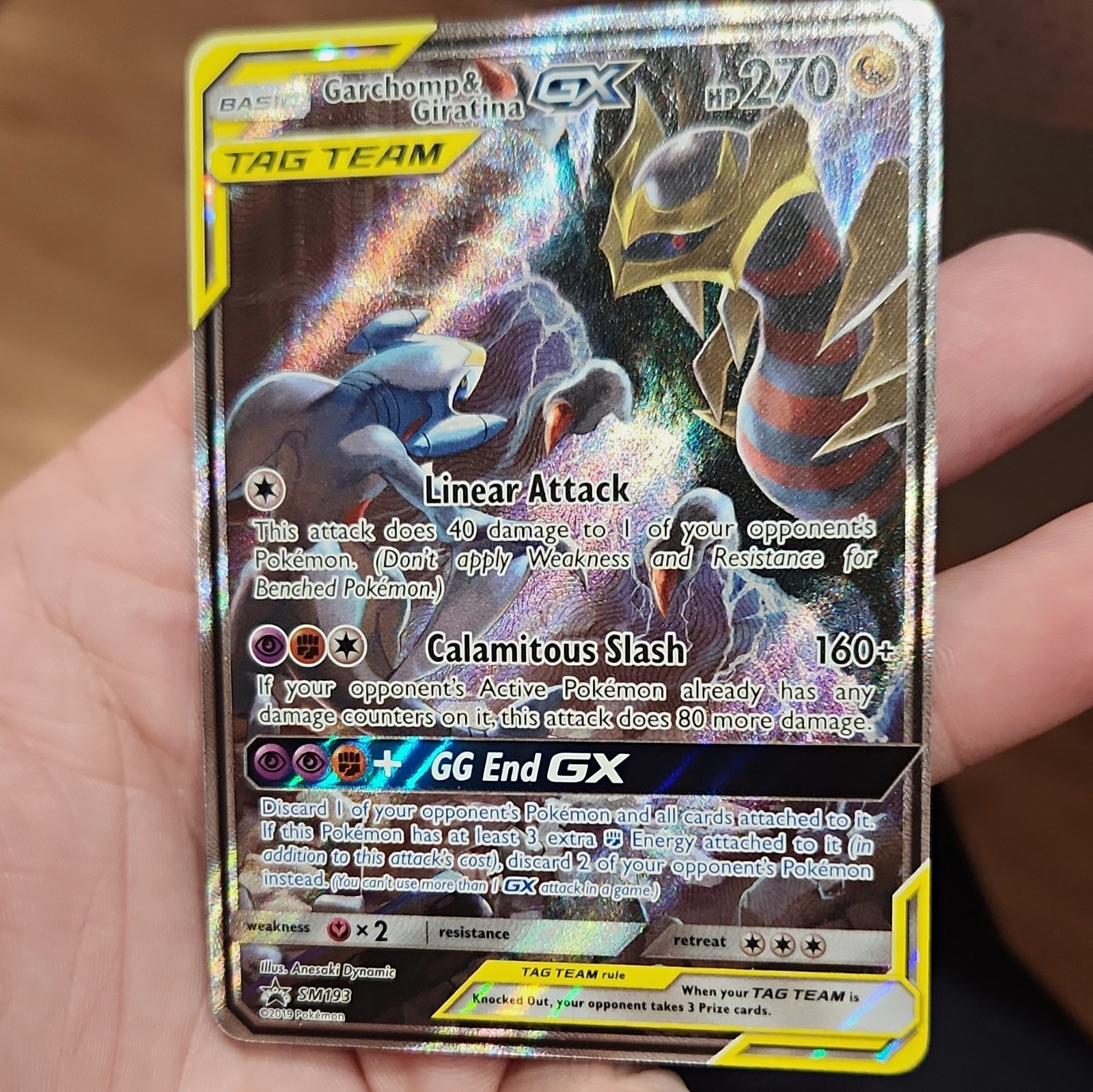 Pokemon TCG Garchomp & Giratina GX SM193 TAG TEAM Promo Holo EN 2019 HP270 Pokemon TCG Garchomp & Giratina GX SM193 TAG TEAM Promo Holo EN 2019 HP270