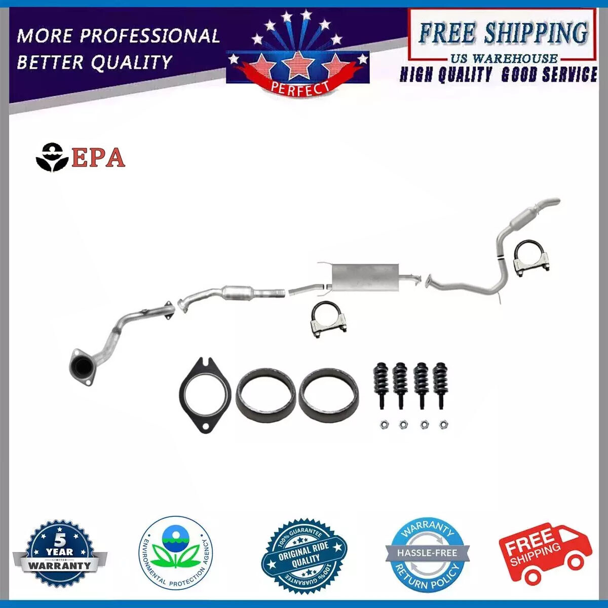 Complete Exhaust System Fits 2006 2007 2008 Toyota RAV4 2.4L Fast Dispatch New