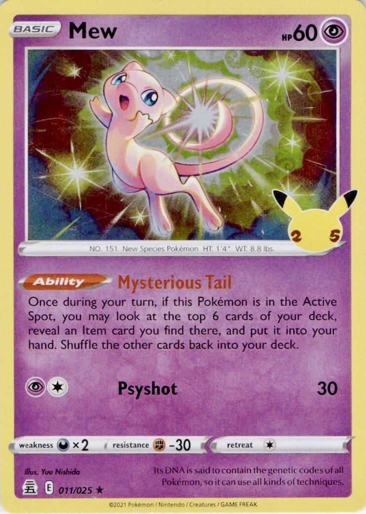 Mew 011/025 Holo Rare Celebrations Pokemon Near Mint