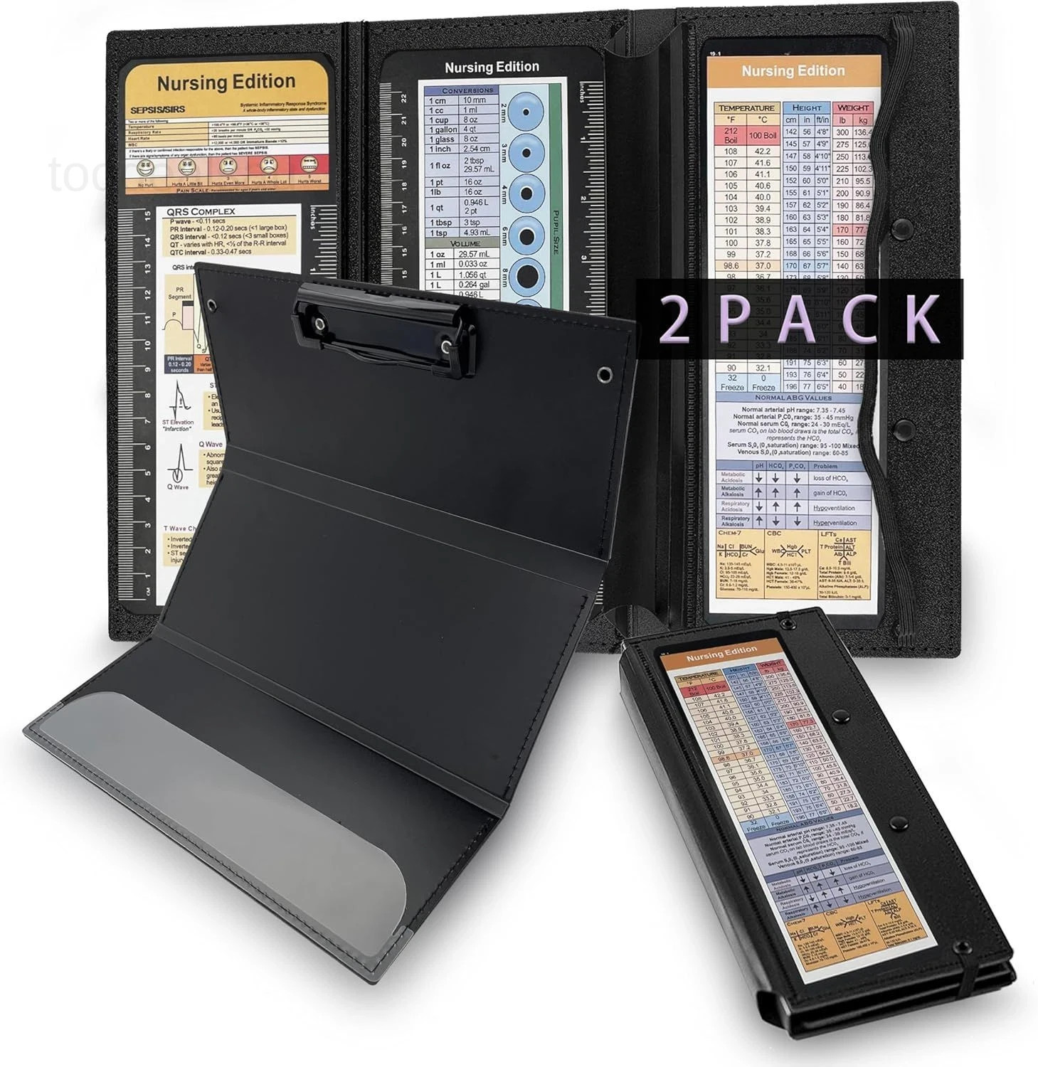 2Packs Nursing Clipboard Foldable, Black Nurse for Medical 2Packs Nursing Clipboard Foldable, Black Nurse for Medical