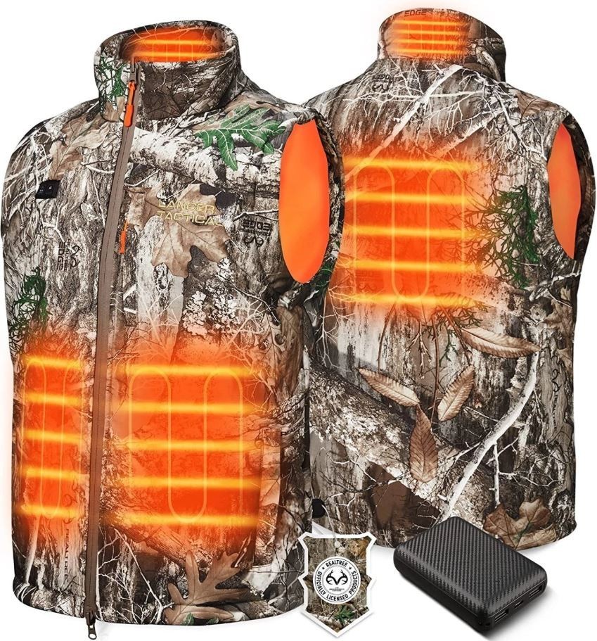 USB Heated Vest Lightweight Hunting Hiking with 10000 Mah Battery Pack
