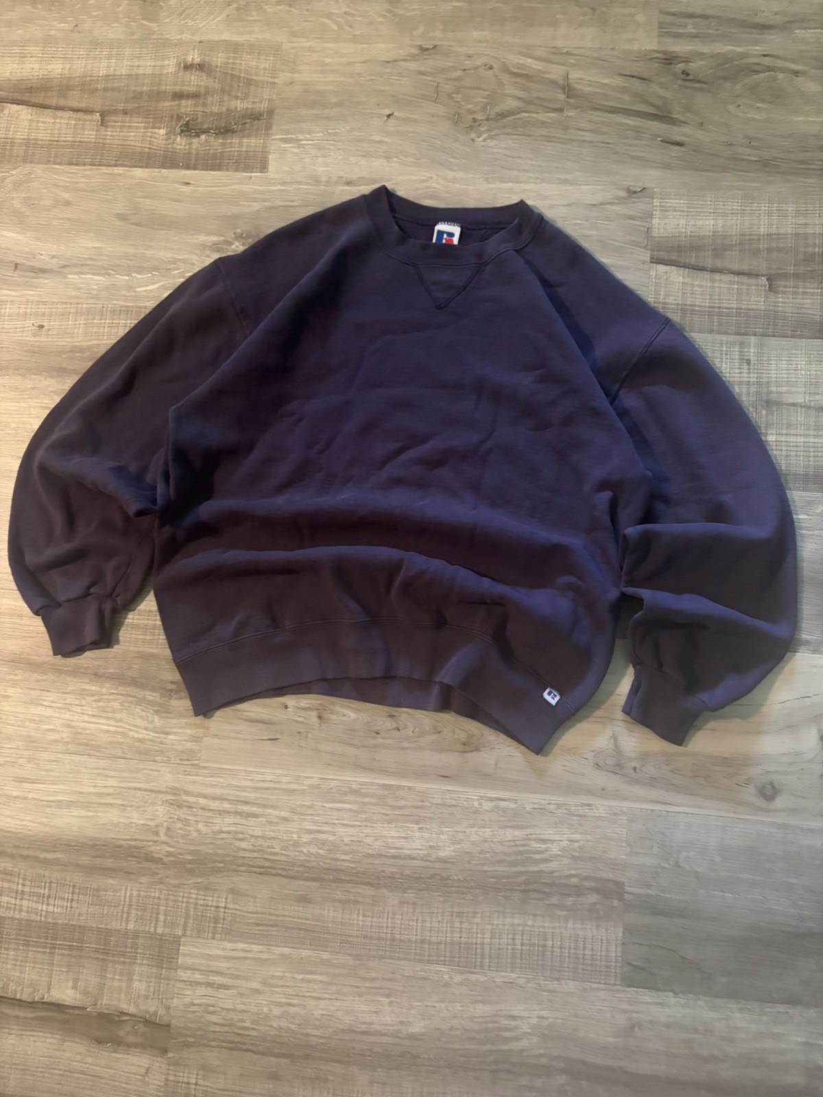 Vintage Russell Athletic Blank Crewneck Sweatshirt 90s Made In USA Plum Wine L