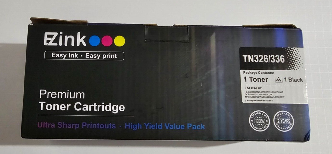 EZink Premium Toner Cartridge TN336/326 Black, NEW IN BOX SEALED EZink Premium Toner Cartridge TN336/326 Black, NEW IN BOX SEALED