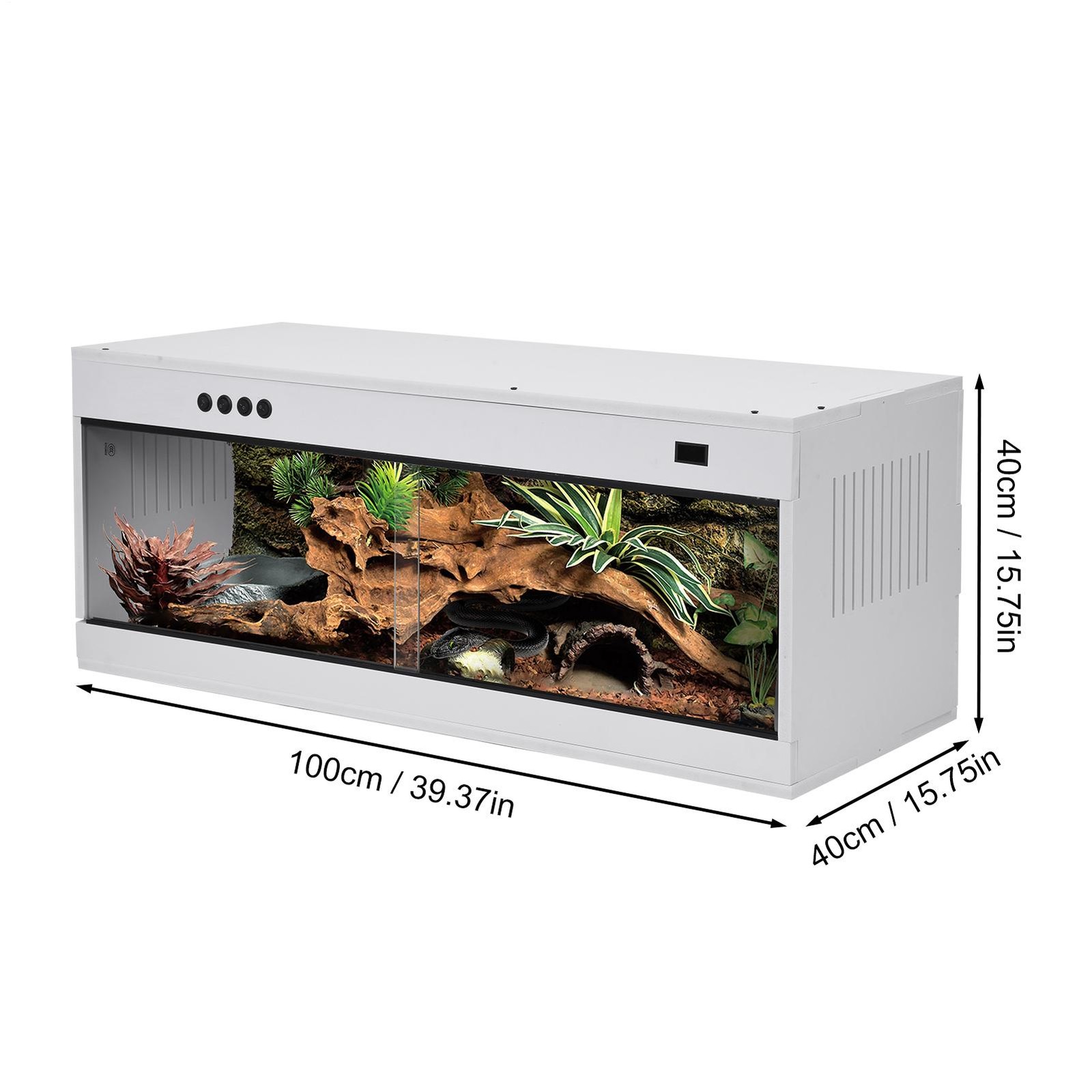 Reptile Terrarium Enclosure with Temperature control 39X16X16\