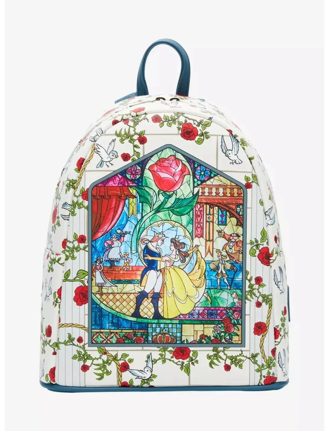 LOUNGEFLY DISNEY BEAUTY AND THE BEAST STAINED GLASS MINI BACKPACK NWT LOUNGEFLY DISNEY BEAUTY AND THE BEAST STAINED GLASS MINI BACKPACK NWT