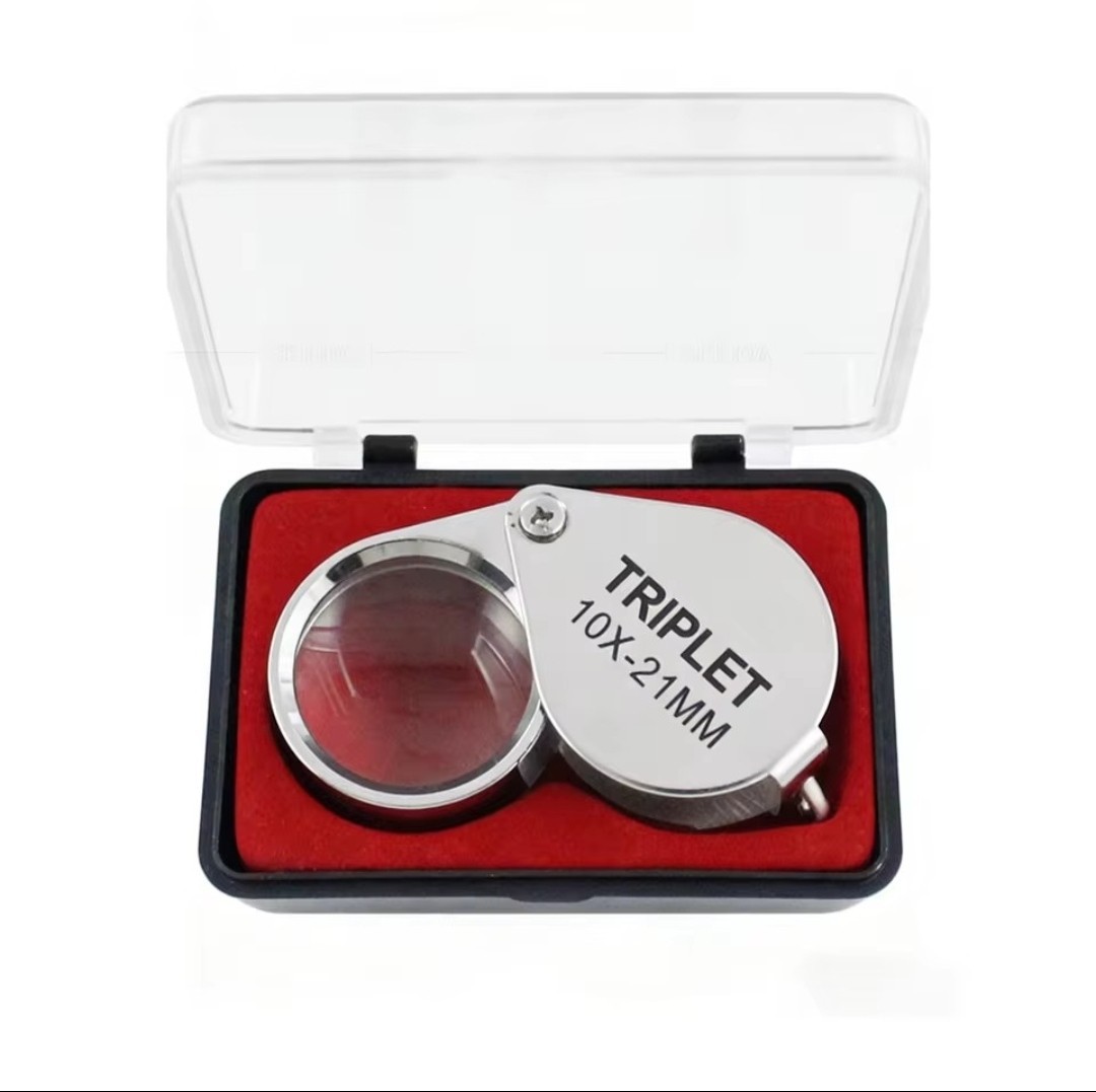 10X 20X 30X Folding Magnifying Glass 21mm Jewelers Loupe Metal Pocket Magnifier