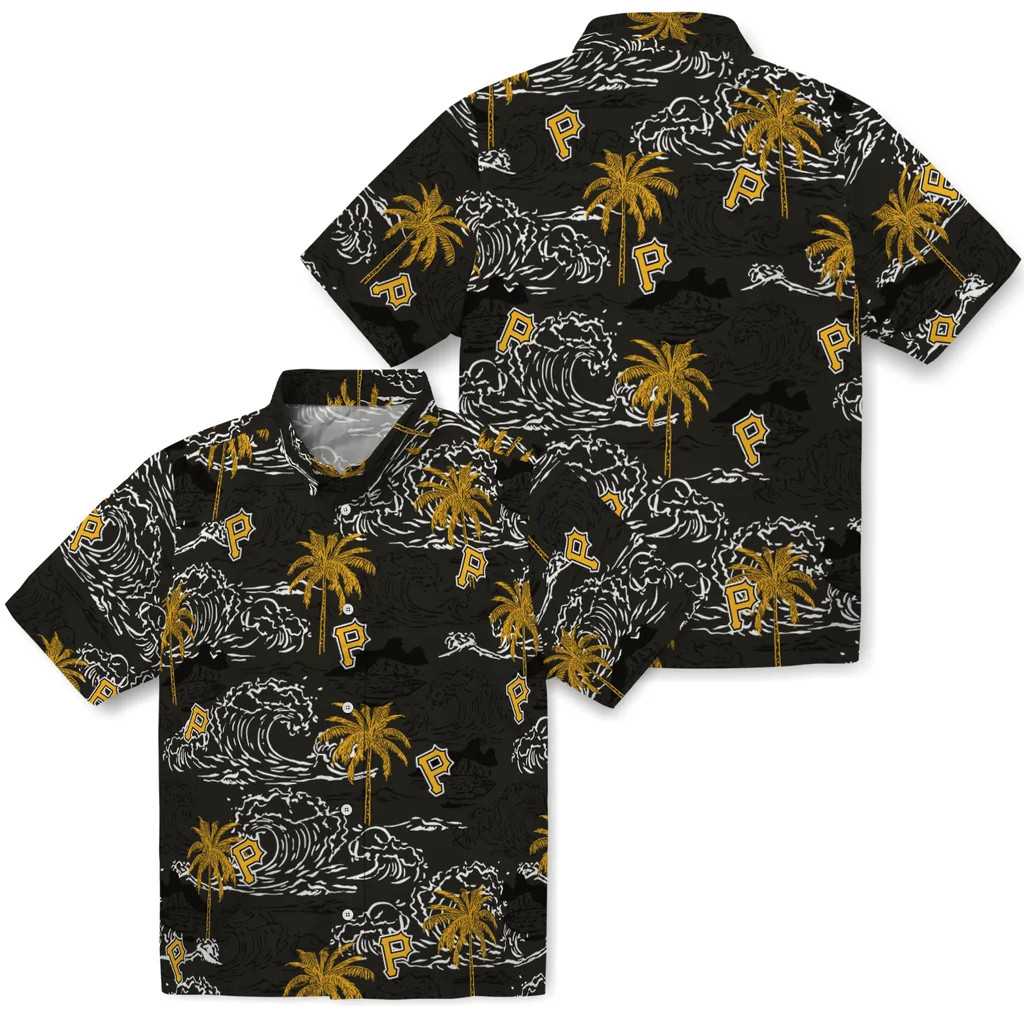 Pittsburgh Baseball Team Piratess Hawaiian Casual Button Down Shirt Unisex Adult