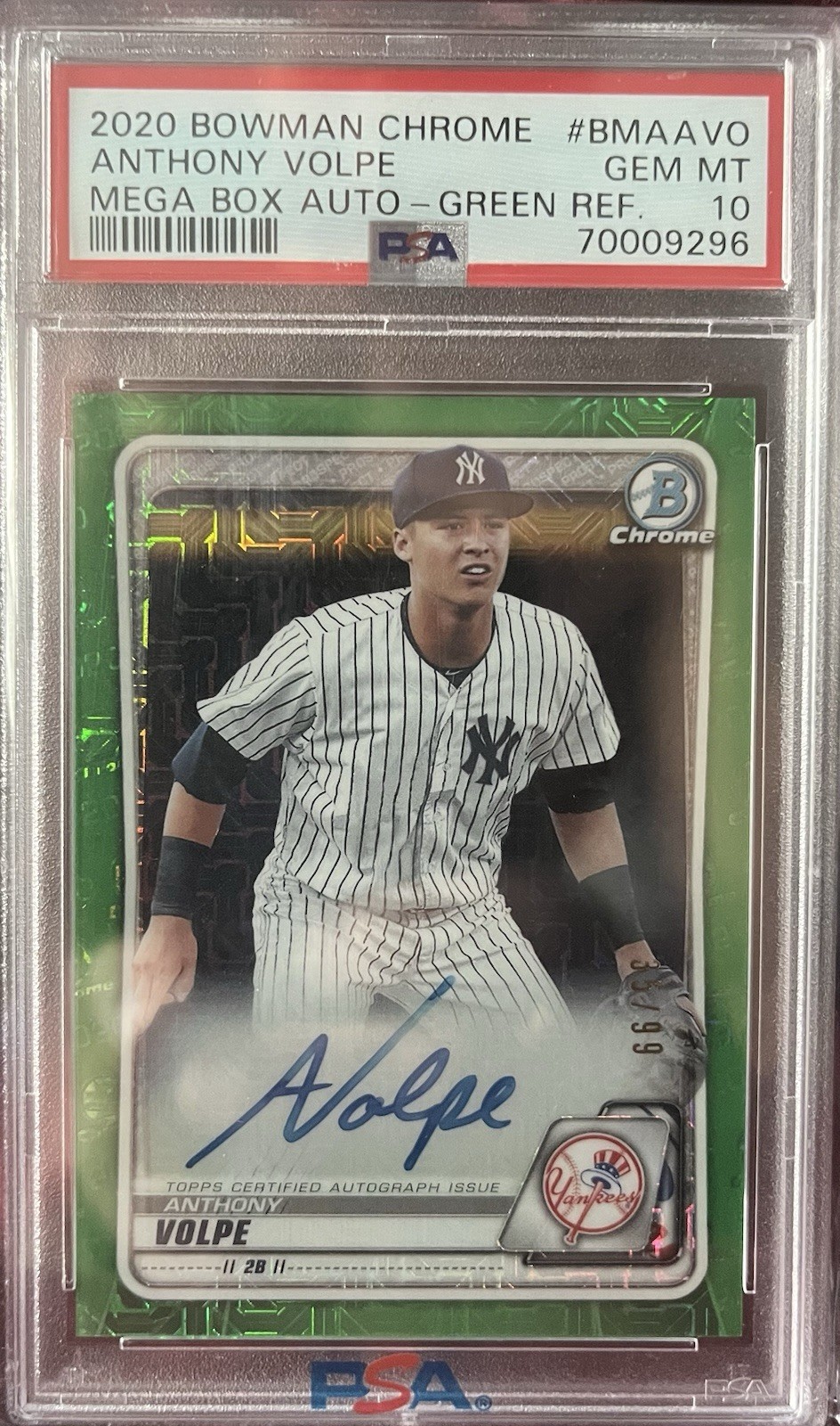 2020 Bowman Chrome Mega Box Green Refractor Anthony Volpe RC Auto 35/99 PSA 10 2020 Bowman Chrome Mega Box Green Refractor Anthony Volpe RC Auto 35/99 PSA 10