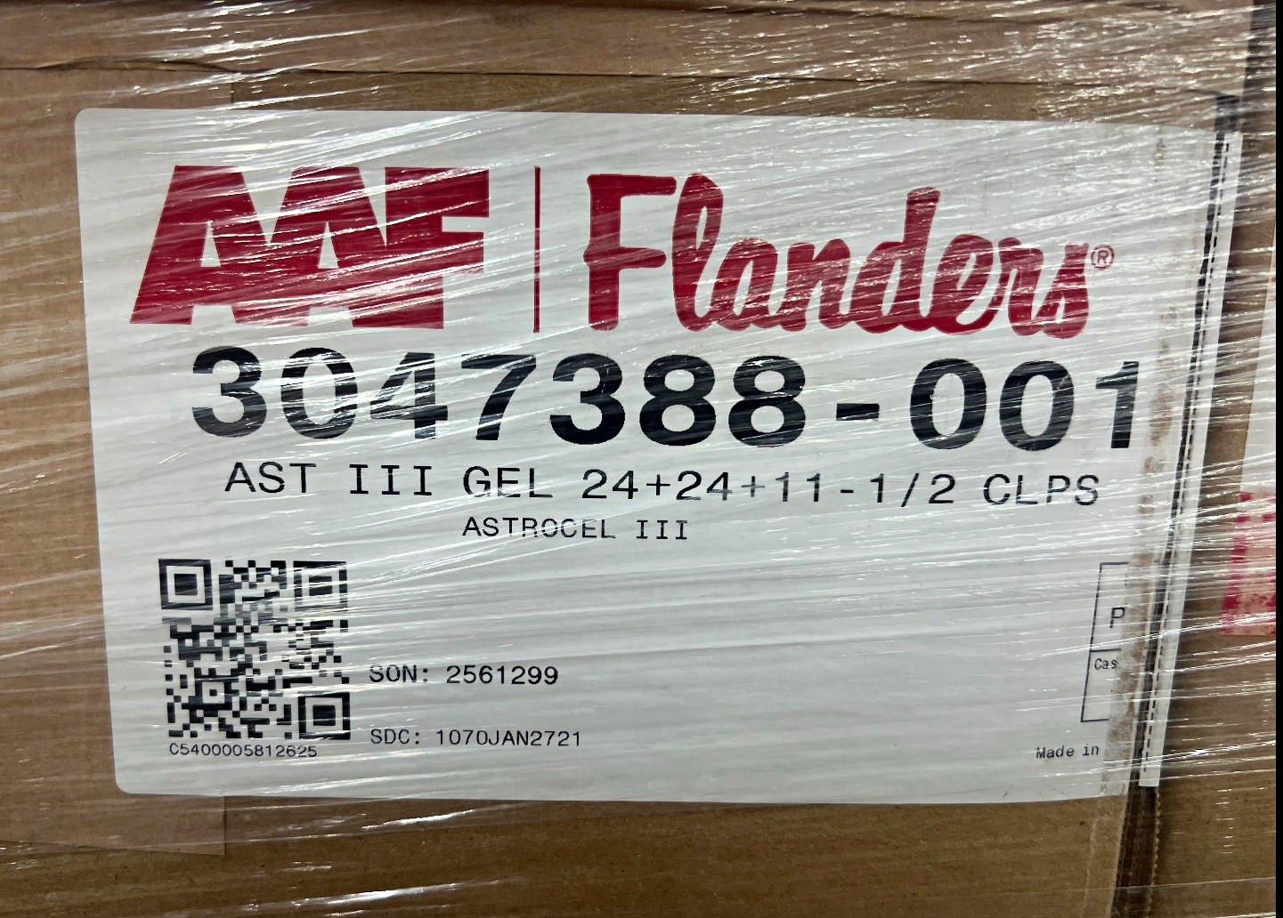 AAF Flanders AstroCel III 3047388-001 HEPA Filter 24x24x11-1/2 2150 CFM NEW