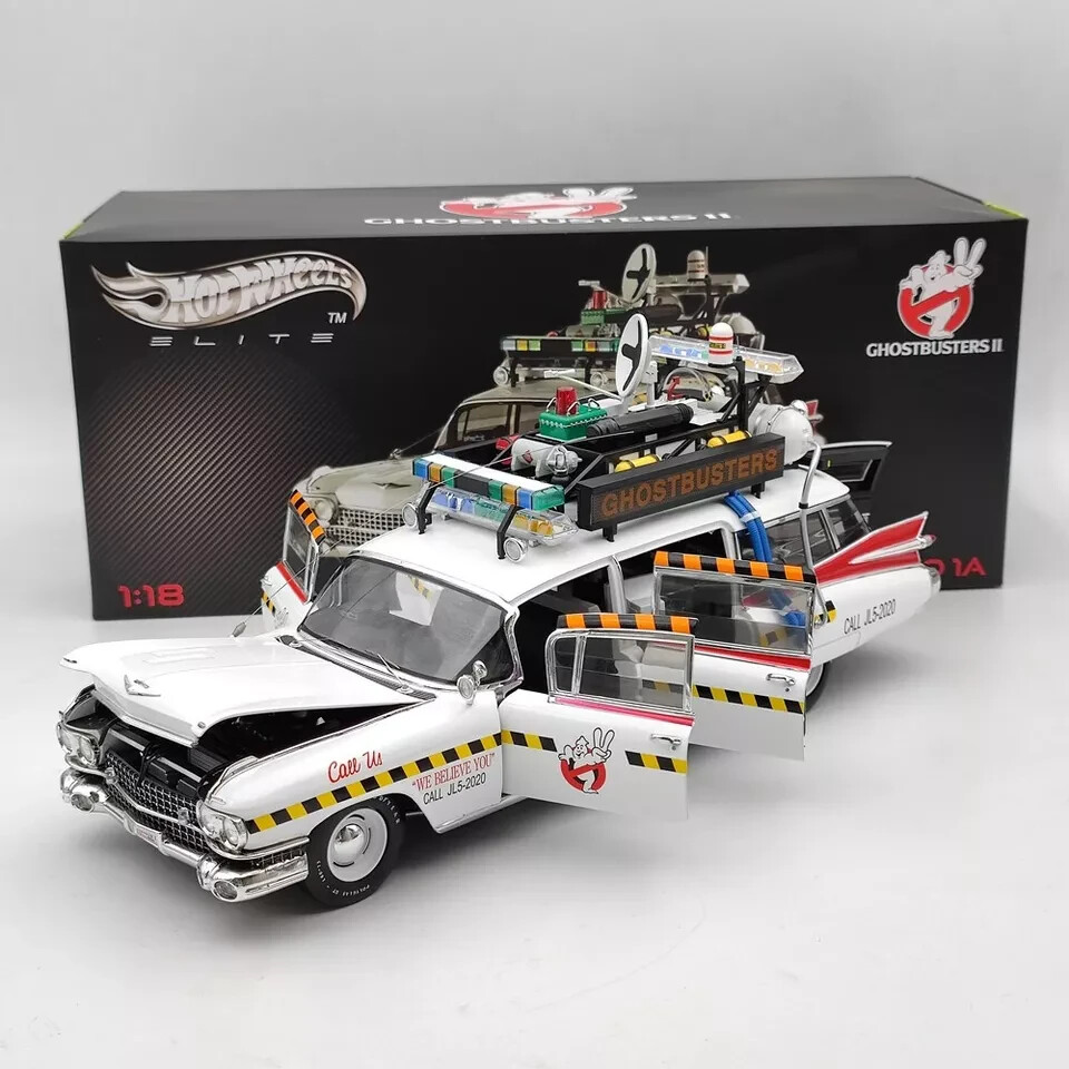 1/18 HOT WHEELS Cadillac Ghostbusters II ECTO 1A Elite X5470 Diecast Model Car
