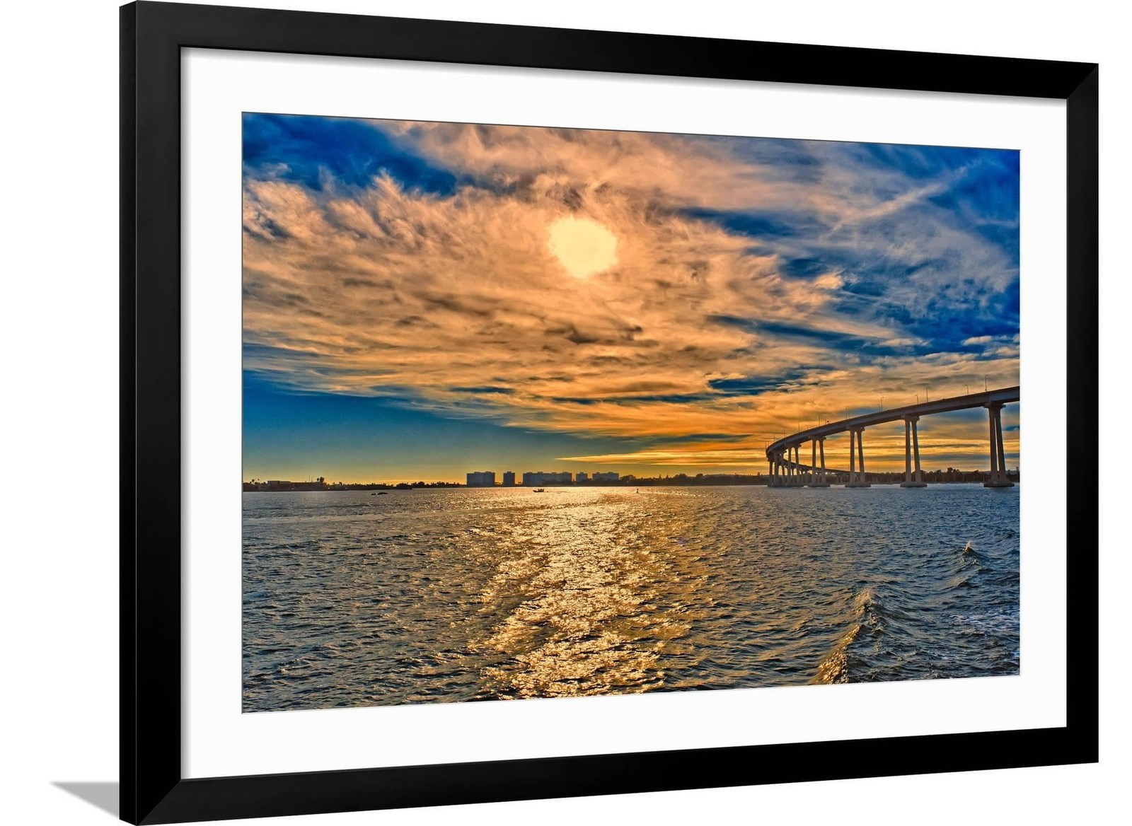 ART.COM Framed Wall Art Prints USA, Ca, San Diego Coronado Bay Bridge by Rona...
