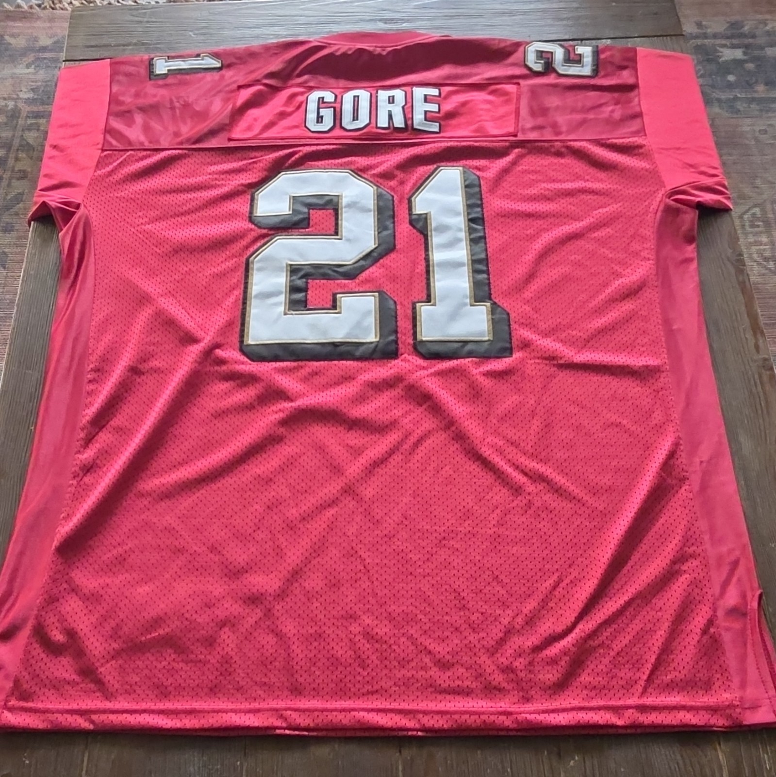 Reebok Authentic 49ers Frank Gore #21 Red Jersey Sz 60 On Field 60 Seasons Patch Reebok Authentic 49ers Frank Gore #21 Red Jersey Sz 60 On Field 60 Seasons Patch