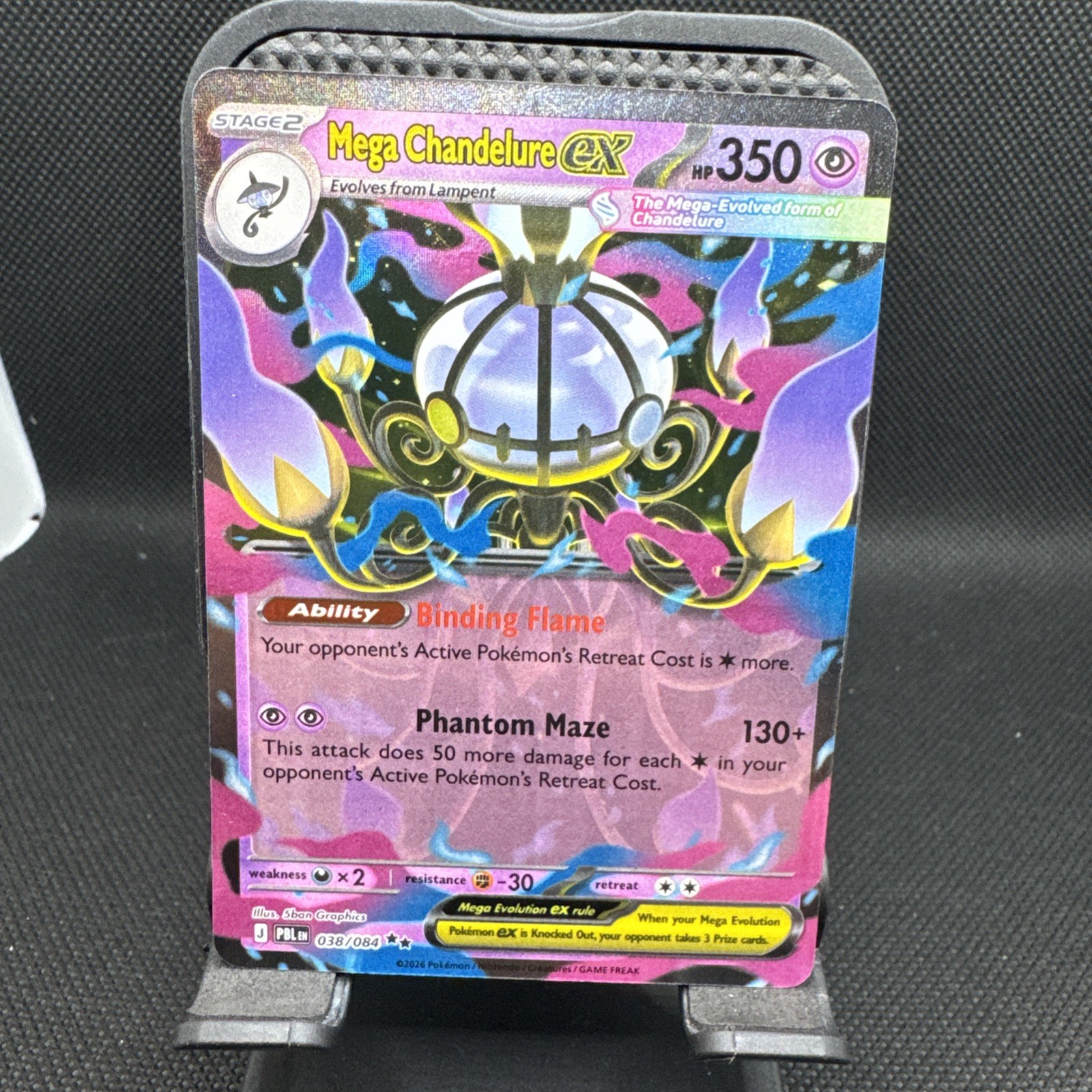 Mega Chandelure ex 038/084 Ultra Rare Pitch Black Pokemon Holo Near Mint