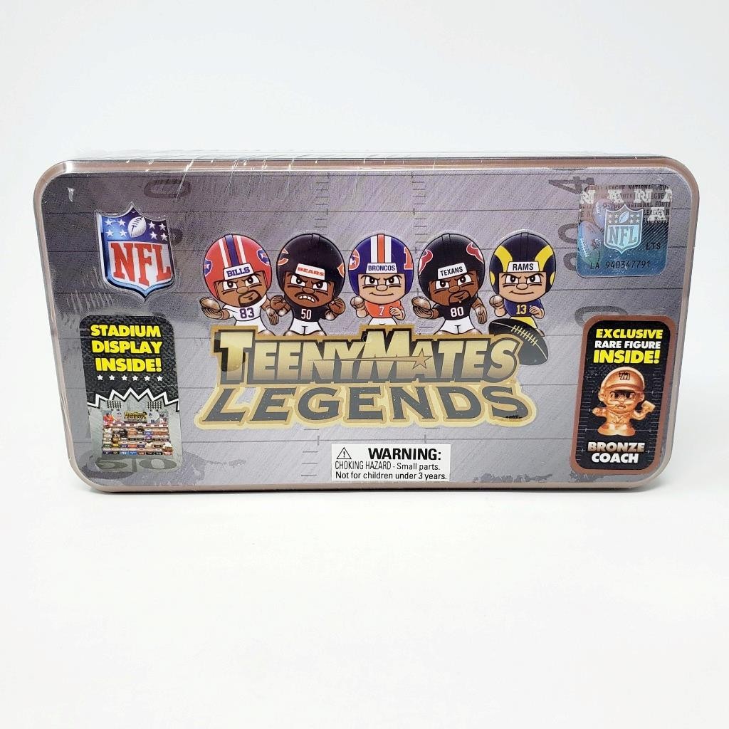 TeenyMates 2025 NFL Legends Series 3 Sealed Collector Tin Set W/ Display