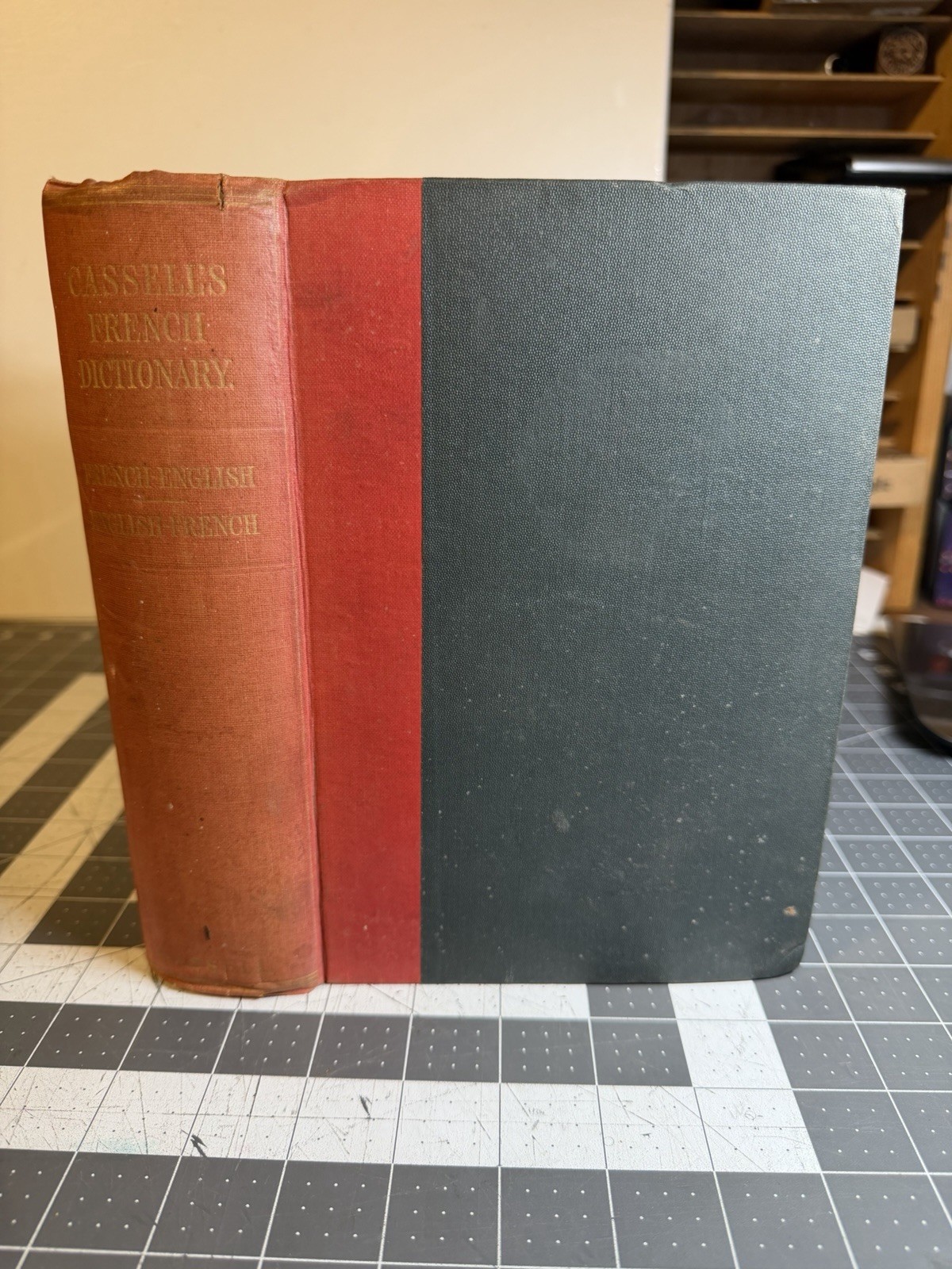 Vintage antique hardcover1928 Cassell\'s French Dictionary red Spine